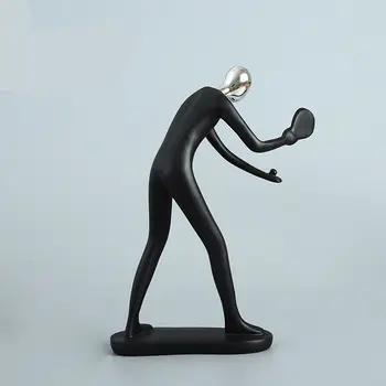 [Meșteșuguri] Abstracte Moderne de Sculptură de tenis de Masă de Ping-pong figura model Statuia Arta Sculptură Rășină Figurine Decoratiuni Acasă