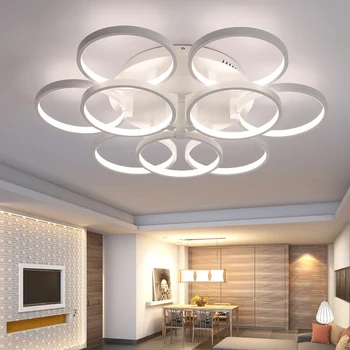 Minimalism Circel Inele cu Led-uri Moderne Candelabru lumini lampă pentru camera de zi dormitor Telecomanda reglaj candelabru corpuri