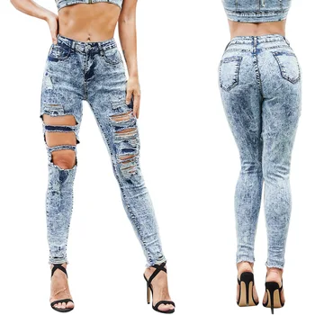 Moda Fierbinte De Vânzare Fierbinte De Vânzare Blugi Talie Mare Culoare Solidă Sexy Slim-Fit Vorbitor Pantaloni Femei, Blugi Femei