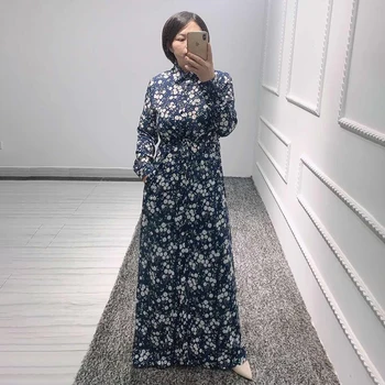 Moda musulmană Abaya Dubai are un buzunar American de Îmbrăcăminte Caftan Rochie mâneci Evazate Hijab abayas pentru femei Are o curea