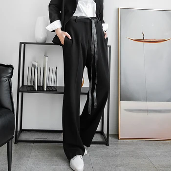 moda vara temperament solid pantaloni femei new sosire elegante, casual, office lady bază vrac simplu pantaloni largi picior pantaloni lungi