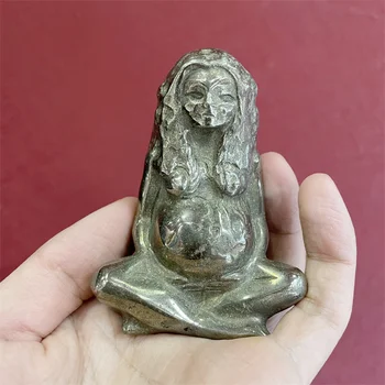 Naturale Pirită Gaia Art Statuie Mama Pământ Statuia Zeiței Figurina de Cristal Mama Pamant pentru Casa si Decoratiuni de Gradina