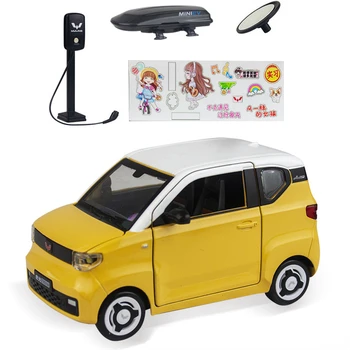 Nicce 1:24 Wuling Mini EV Macarone Model de Masina Aliaj Metal de Simulare Jucărie cu Sunet de Lumină se retraga Copii Cadouri F487