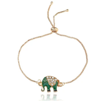 Noi de vânzare fierbinte desene animate elefant brățară moda simplu mascota norocos brățară zircon incrustate picătură de ulei de bijuterii