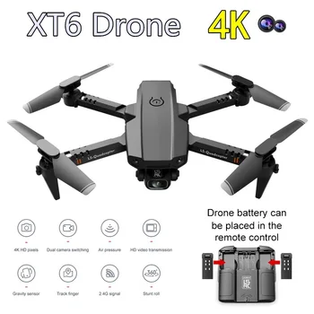 Noi XT6 Mini Drona 4K HD 1080P WiFi Camera Fpv Presiunea Aerului Altitudinii Pliabil Quadcopter RC Dron Copil Jucărie Băieți Cadouri