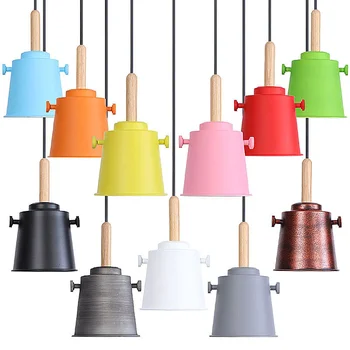 Nordic Reglabil Pandantiv cu LED-uri Lumini de Lemn Agățat Lampă de Lumină Colorate pentru Sala de Mese Insula de Bucatarie Dormitor Acasă Decorative