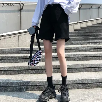 Pantaloni scurți Femeie Solidă Ciucure Buzunare Toate-meci de Streetwear Doamnelor Harajuku Direct Talie Mare Vara Denim Simplu coreeană Stil Nou