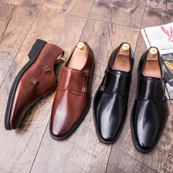 Pantofi pentru bărbați În Primăvara Și Toamna Noi de Mari dimensiuni Interior Negru Sporind de Afaceri de Moda Rochie Casual din Piele Pantofi Pantofi Singur
