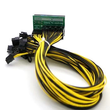 PCI-E Power Supply Kit - 10x 6pini Port Breakout Bord si 60CM 1007 16AWG PCI-E 6pini la 6+2Pin Cablu