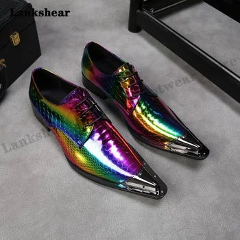 Pentru bărbați Pantofi pentru Bărbați Oglinzii Oxfords Pantofi de Lux de Designer de Pantofi eleganți din Piele Subliniat Pantofi Dantela-Up Pantofi Rochie