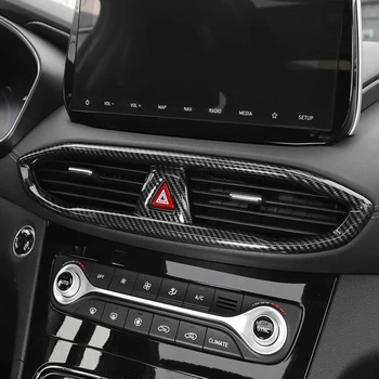 Pentru Hyundai Santa Fe 2019 2020 ABS Fibra de Carbon Centrul de Control Interior Auto de Aer Condiționat tapițerie Autocolant Accesorii