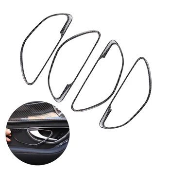 Pentru Mercedes Benz C Class W205 GLC X253 2016 2017 2018 Auto Interior Mâner de Ușă Cadru din Fibra de Carbon Acoperire Decor