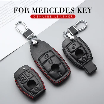 Piele Auto Key Caz Acoperire Pentru Mercedes Benz W203 W204 W205 W210 W213 W211 W212 W176 W177 CIA GLA Lanț Cheie Suport Accesorii