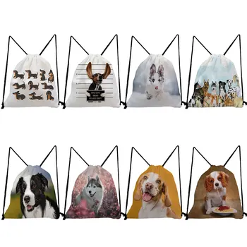 Portabil Rucsacuri pentru Elevii de Înaltă Calitate Kawaii Animale de Călătorie Casual Femei Cordon Buzunar Pantofi Genti Câine Drăguț Imprimate