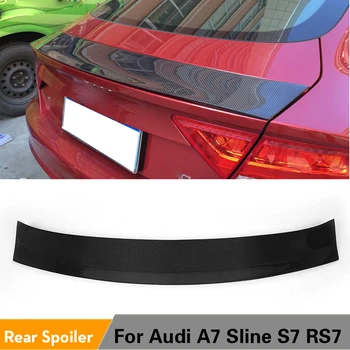 Portbagajul din spate Spoiler Boot Aripa de Buze pentru Audi A7 S7 S-line RS7 2012 - 2015 Fibra de Carbon / FRP Nevopsite