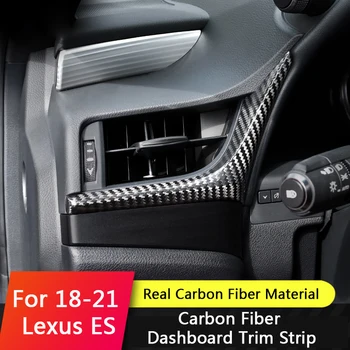 QHCP tabloul de Bord Masina Benzi Tapiterie Real Fibra de Carbon Consola centrala Principal Co-Pilot Capac Panou Dedicat Pentru Lexus ES200 260 300H 2018-2020