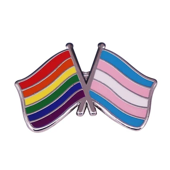 Rainbow Flag Pin Insigna Albastru deschis Roz Alb Transgender Pride LGBT LGBTQ + Brosa