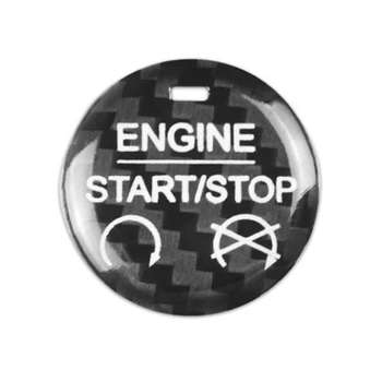 Real Fibra de Carbon pentru Ford Mustang 2015-2019 Motor Auto Start-Stop Buton de Acoperire Autocolant de Interior Accesorii