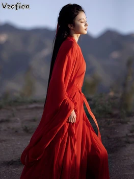 Roșu Dinastiei Han Hanfu Rochie Stil Chinezesc Tradițional Rochie De Petrecere Rochie De Sex Feminin Costum Lady Haine Zână Printesa Fata De Îmbrăcăminte