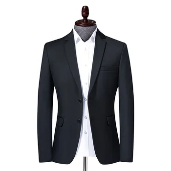 Sacouri Pieptul Gri Bărbați Singuri Casual Monofazate Costum Negru De Zi Cu Zi Jachete Slim Fit-Coreean Noua Moda Sacouri Elegante De Lux, Haine