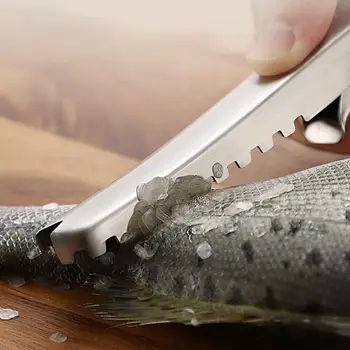 Scala De Pește Perie Scala De Pește Remover Din Oțel Inoxidabil Dinți De Fierăstrău Elimina Cu Ușurință Solzi De Pește-Perie De Curatare Racleta Instrument De Bucatarie