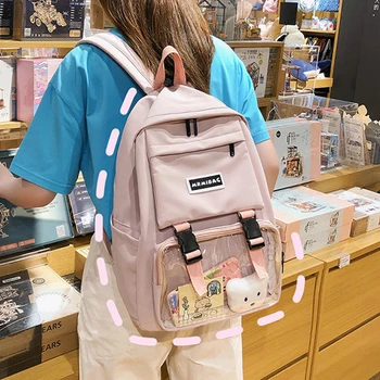 Simplitatea de sex Feminin Rucsac Mare Capacitate Student Bookbag Designer de Nailon Rucsaci pentru Școală Adolescenti Fete Femei Drăguț Backbag