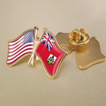 Statele unite ale Americii și canada Trecut Dublu Prietenie Steaguri insigne, Brosa Insigne