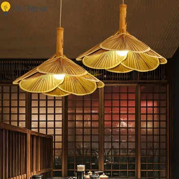 Stil chinezesc din Lemn de Lumini Pandantiv de Iluminat Nordic Creative Pandantiv cu LED-uri Lampă pentru Restaurant Hotel Dormitor Hotel Loft Lampă de Agățat