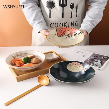 Stil japonez de mare tăiței de supă, de mare preț veselă, ușoară și de lux ceramice de uz casnic cu taitei supa