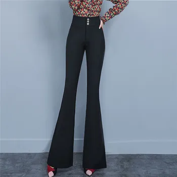 Toamna Iarna pentru Femei Pantaloni New Slim Talie Mare Întindere s-au Descurcat Pantaloni coreean Profesionale Casual Pantaloni Femei Pantaloni Negri J238