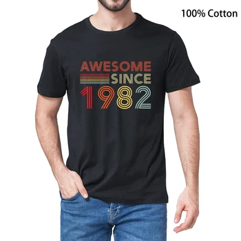 Unisex din Bumbac 100% Minunat Din 1982 a 40-a Aniversare, Cadouri de 40 de Ani pentru Bărbați Noutate T-Shirt Femei Casual Harajuku Soft Top Tee