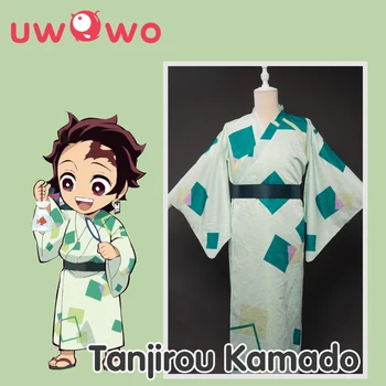 UWOWO Anime Demon Slayer Tanjirou Kamado Cosplay Costum de Vară Versiune Kimono Costum pentru Femei Pijamale de Halloween