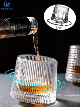 Whisky-ul Rotativ de Sticla Creatie Pahar de Decompresie Pahar de Bere Rotație Cristal Externe Paharul de Vin KTV Acasă Vin Drinkware