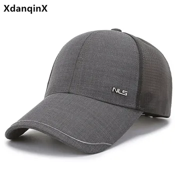 XdanqinX de Vară pentru Bărbați Capac ochiurilor de Plasă Respirabil Șapcă de Baseball Caps Dimensiuni Reglabile Pălărie Neagră Extra-subțire Casual Sport Sapca Snapback Cap