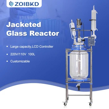 ZOIBKD de Mare Capacitate S-100L cu Manta Reactor de Laborator din Sticlă Reactor Chimic Vas de Reacție Cu Afișaj Digital (110V/220)